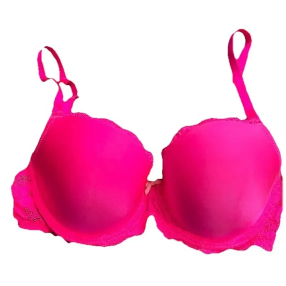 Victoria's Secret Dream Angels Lined Demi Bra Hot Pink Padded Classic Size 32DD